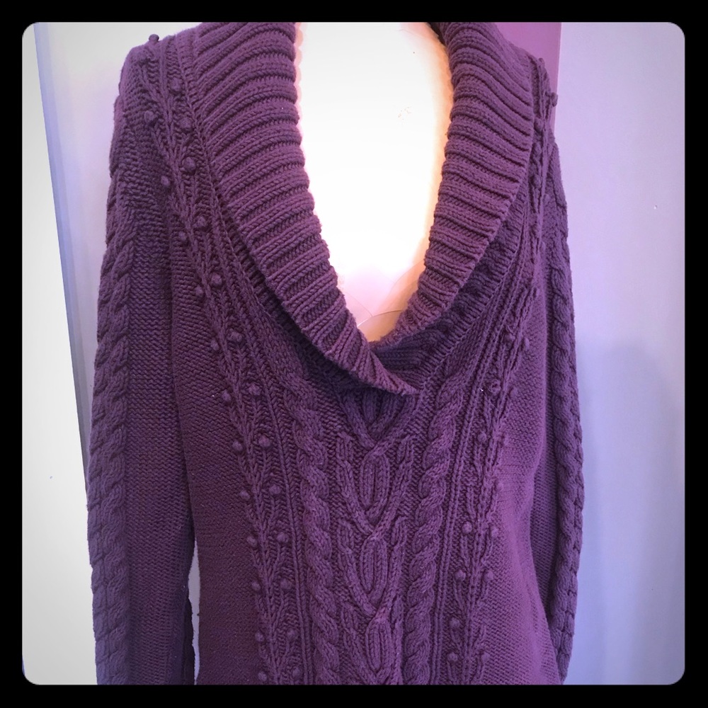 Calson chunky cowl vneck sweater